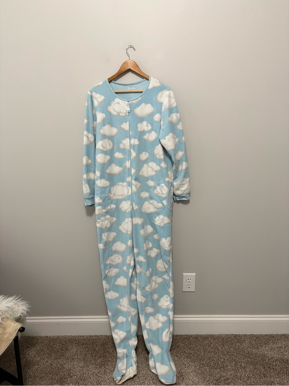Nick & Nora Cozy Cloud-Print One-Piece Pajamas